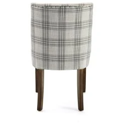 GDFStudio GDF Studio Rydel Fabric Dining Chairs, Set Of 2, Gray Plaid/Brown -abbyson shop a9b1766f00b09598 5192 w800 h800 b1 p0