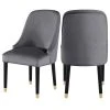 MOD The Maisie Dining Chair, Grey, Velvet, Set Of 2