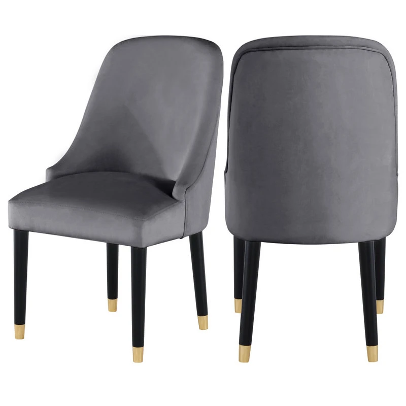 MOD The Maisie Dining Chair, Grey, Velvet, Set Of 2 3 MOD The Maisie Dining Chair, Grey, Velvet, Set Of 2