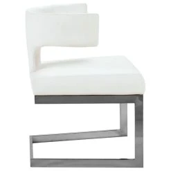 MOD The Eve Dining Chair, White And Chrome, Faux Leather And Metal -abbyson shop aa51abbf02741451 0744 w800 h800 b1 p0