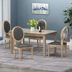 GDFStudio Jerome French Country Dining Chairs, Set Of 4, Blue Floral/Dark Gray/Natural, Fabric, Rubberwood -abbyson shop ac0124b90f907041 9493 w800 h800 b0 p0