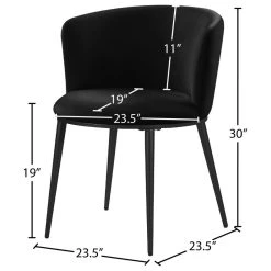 Meridian Furniture Skylar Dining Chair, Set Of 2, Black Velvet, Matte Black Iron Legs -abbyson shop ac01835c027415f0 3408 w800 h800 b1 p0