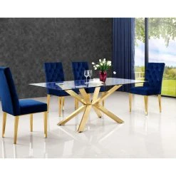 Meridian Furniture Capri Velvet Dining Chair, Set Of 2, Navy -abbyson shop ace1c318027412f1 4493 w800 h800 b0 p0