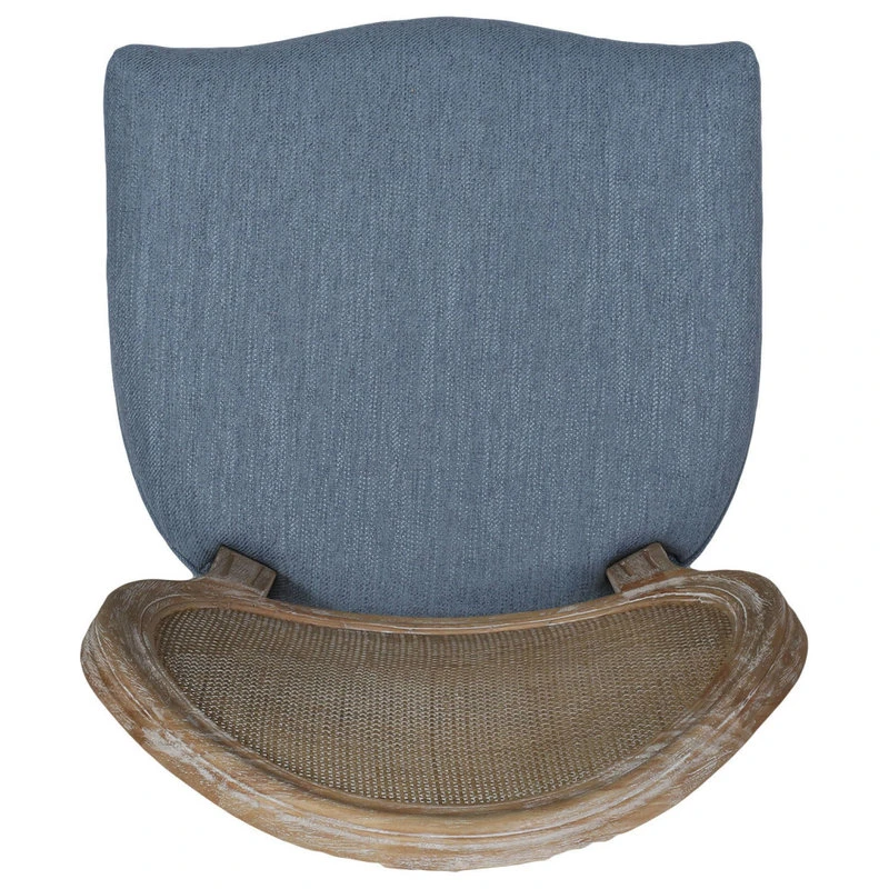 GDFStudio Camilo Wooden Dining Chair With Wicker And Fabric Seating, Set Of 2, Light Blue 10 GDFStudio Camilo Wooden Dining Chair With Wicker And Fabric Seating, Set Of 2, Light Blue - Image 8