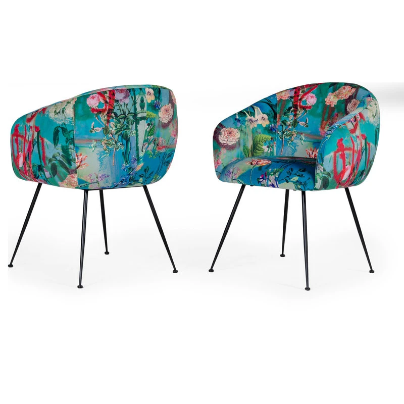 MOD The Dahlia Dining Chair, Multi-colored, Velvet 6 MOD The Dahlia Dining Chair, Multi-colored, Velvet - Image 4