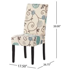 GDFStudio GDF Studio Percival White And Blue Floral Fabric Dining Chairs, Set Of 2, White And Blue Floral, Fabric -abbyson shop aef177ac024fb7ef 3672 w800 h800 b1 p0