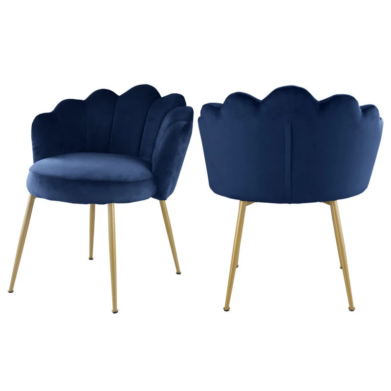 MOD The Perla Dining Chair, Navy, Velvet, Set Of 2 3 MOD The Perla Dining Chair, Navy, Velvet, Set Of 2