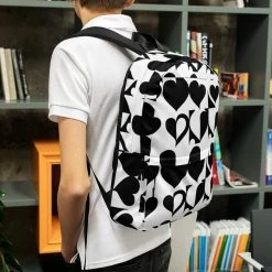 TENNIS INC NU Hearts Backpack -abbyson shop all over print backpack white left 619e30030c204
