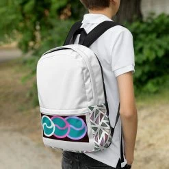 TENNIS INC NU Backpack 7 TENNIS INC NU Backpack -abbyson shop all over print backpack white right 6190880be47f5