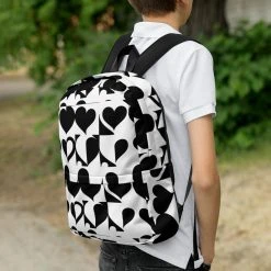 TENNIS INC NU Hearts Backpack -abbyson shop all over print backpack white right 619e30030c276