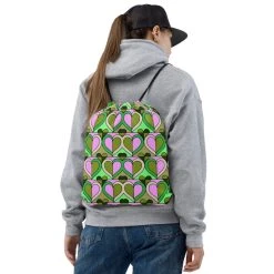 TENNIS INC NU Green-hearts Drawstring Bag