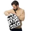 TENNIS INC NU Hearts Minimalist Backpack -abbyson shop all over print minimalist backpack white front 619e3381795da