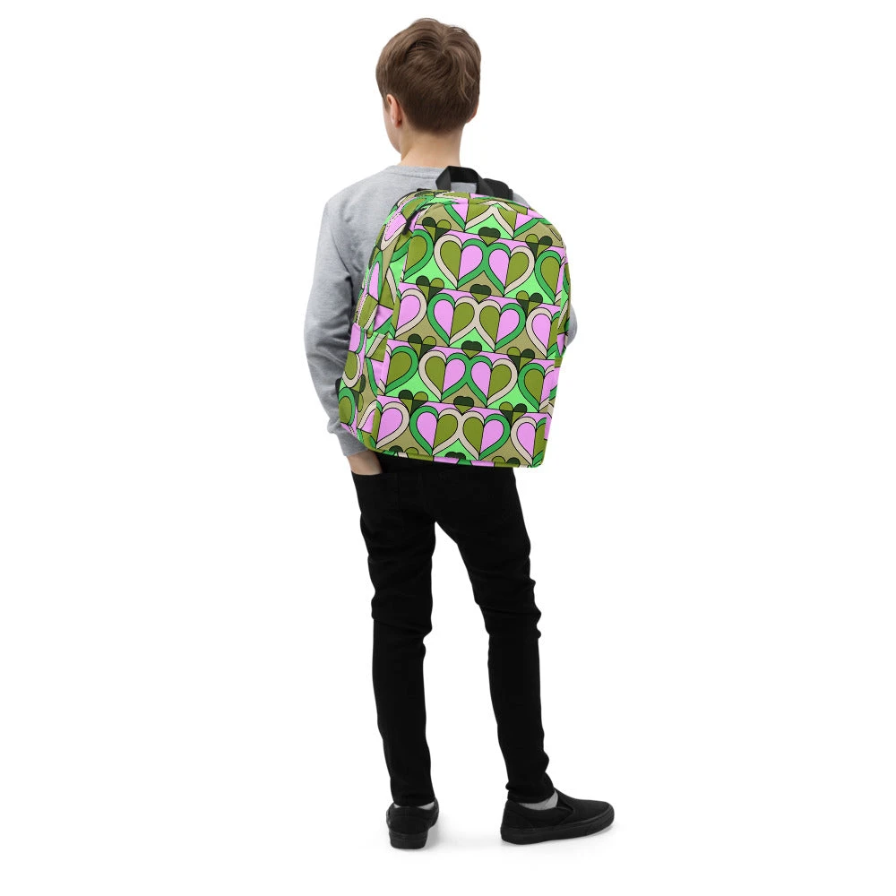 TENNIS INC NU Green-hearts Minimalist Backpack 3 TENNIS INC NU Green-hearts Minimalist Backpack