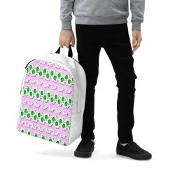 TENNIS INC NU Pink And Green Minimalist Backpack -abbyson shop all over print minimalist backpack white zoomed in 61947518b89a0