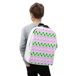TENNIS INC NU Pink And Green Minimalist Backpack -abbyson shop all over print minimalist backpack white zoomed in 61947518b8a5d