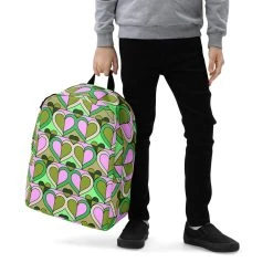TENNIS INC NU Green-hearts Minimalist Backpack 8 TENNIS INC NU Green-hearts Minimalist Backpack -abbyson shop all over print minimalist backpack white zoomed in 61a07dec24d67