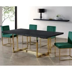 MOD The Dice Dining Chair, Green, Velvet, Gold Base, Set Of 2 -abbyson shop b071b47f027415f8 0744 w800 h800 b0 p0
