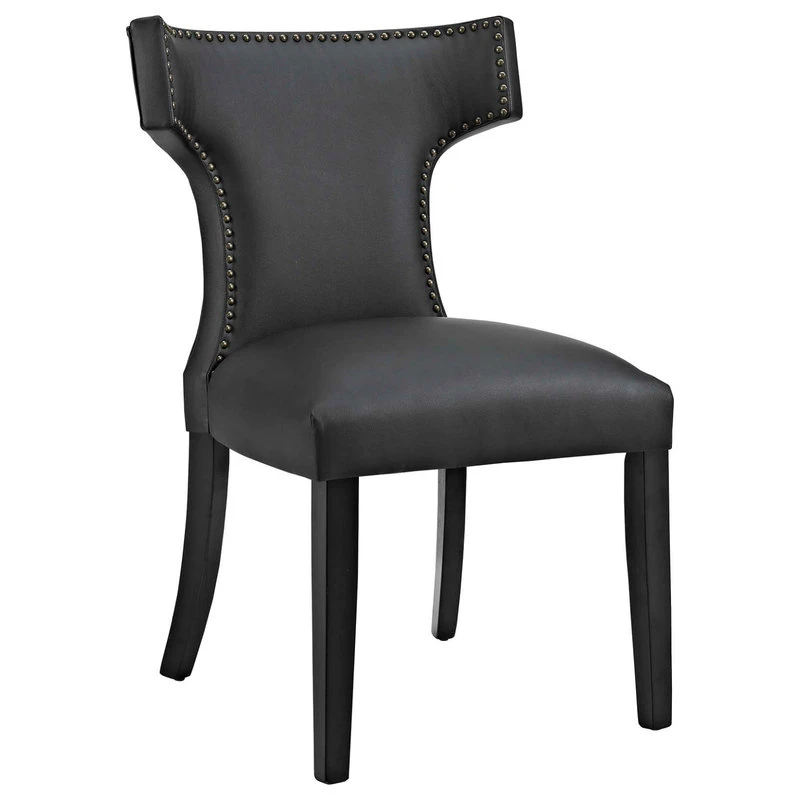 Modway Curve Vinyl Dining Chair EEI-2220-BLK 4 Modway Curve Vinyl Dining Chair EEI-2220-BLK - Image 2