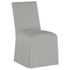 Skyline Furniture Mfg Inc Zachary Slipcover Dining Chair, Oxford Stripe Charcoal