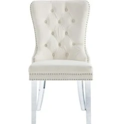 MOD The Dame Dining Chair, Cream, Velvet, Set Of 2 -abbyson shop b571a40002741359 0735 w800 h800 b1 p0