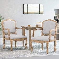 GDFStudio Stene French Country Upholstered Dining Armchair, Light Grey + Natural, Set Of 2 -abbyson shop b7f190ef00f4fa8d 8547 w800 h800 b0 p0