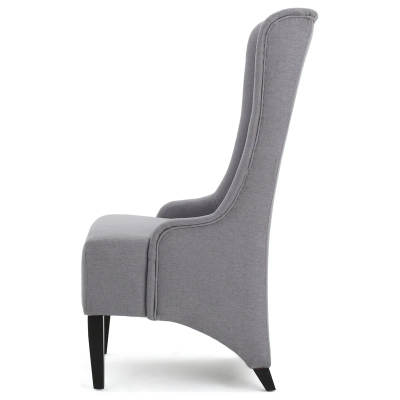 GDFStudio GDF Studio Sheldon Traditional Design High Back Fabric Dining Chair, Light Gray 10 GDFStudio GDF Studio Sheldon Traditional Design High Back Fabric Dining Chair, Light Gray - Image 8