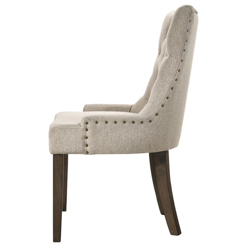 Acme Furniture Farren Side Chair, Beige Fabric And Espresso Finish 6 Acme Furniture Farren Side Chair, Beige Fabric And Espresso Finish - Image 4