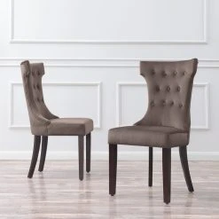 Belleze Parsons Elegant Tufted Upholstered Dining Chair, Set Of 2, Taupe -abbyson shop b9a11ad402b2ce71 7616 w800 h800 b0 p0
