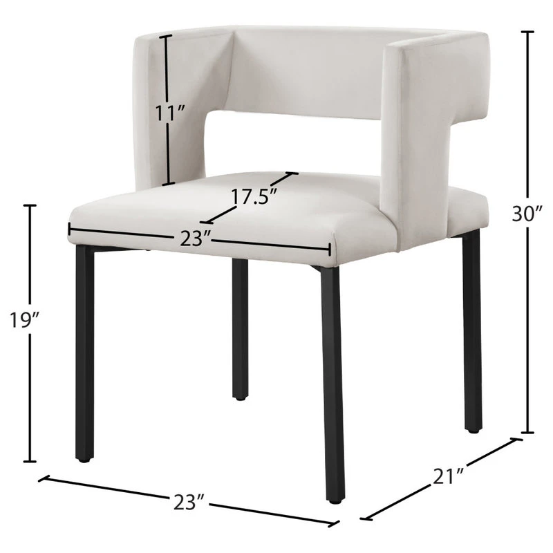 MOD The Verve Dining Chair, Cream And Matte Black, Velvet And Iron, Set Of 2 11 MOD The Verve Dining Chair, Cream And Matte Black, Velvet And Iron, Set Of 2 - Image 9