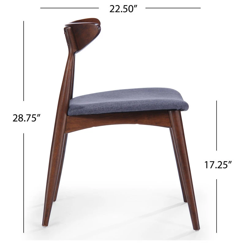 GDFStudio GDF Studio Issaic Mid Century Design Wood Dining Chairs, Set Of 2, Charcoal/Waln 6 GDFStudio GDF Studio Issaic Mid Century Design Wood Dining Chairs, Set Of 2, Charcoal/Waln - Image 4