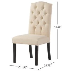 GDFStudio GDF Studio Clark Indoor Tufted Fabric Dining Chairs, Set Of 2, Natural Linen -abbyson shop bc717d5701a6f794 4311 w800 h800 b1 p0