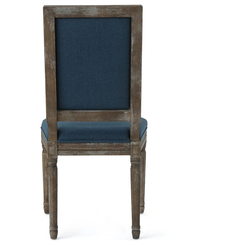 GDFStudio GDF Studio Margaret Traditional Fabric Dining Chairs, Set Of 2, Navy Blue 11 GDFStudio GDF Studio Margaret Traditional Fabric Dining Chairs, Set Of 2, Navy Blue - Image 9