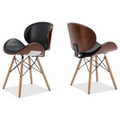 Belleze Set Of 2 Upholstered Leather Dining Room Accent Chair, Black -abbyson shop bca15ca90b64d239 0856 w800 h800 b1 p0