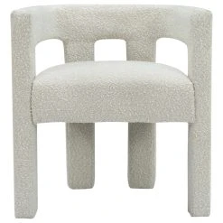 MOD The Camille Dining Chair, Bouclé Fabric, Cream