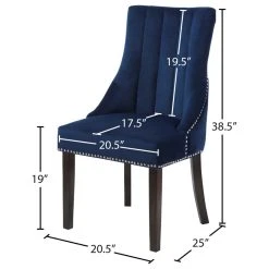 Meridian Furniture Oxford Velvet Dining Chair, Set Of 2, Navy 15 Meridian Furniture Oxford Velvet Dining Chair, Set Of 2, Navy -abbyson shop c0318ac902741503 5015 w800 h800 b1 p0
