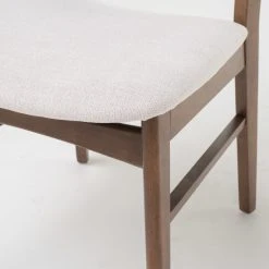 GDFStudio GDF Studio Helen Mid Century Dining Chair, Set Of 2, Light Beige/Natural Walnut -abbyson shop c0414b820f906acb 6109 w800 h800 b0 p0