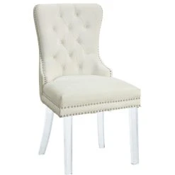 MOD The Dame Dining Chair, Cream, Velvet, Set Of 2 -abbyson shop c0415e2d02741358 0735 w800 h800 b1 p0