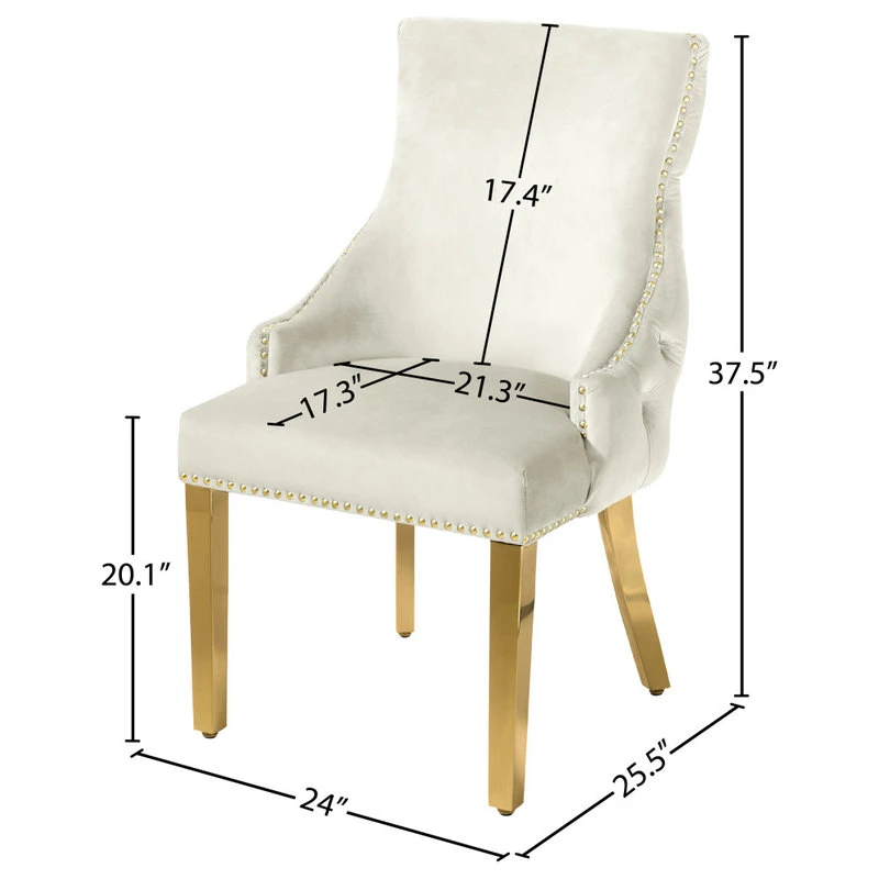 MOD The Sovereign Dining Chair, Cream, Velvet, Set Of 2 10 MOD The Sovereign Dining Chair, Cream, Velvet, Set Of 2 - Image 8