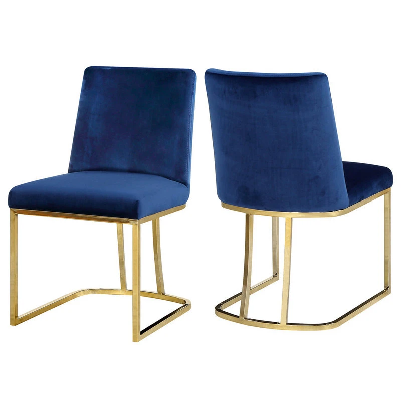 MOD The Josephine Velvet Dining Chair, Navy And Gold, Set Of 2 3 MOD The Josephine Velvet Dining Chair, Navy And Gold, Set Of 2