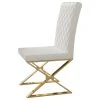 HOMARY Modern Upholstered White PU Leather Dining Chair Set Of 2 Stainless Steel Gold -abbyson shop c25136920396e2e7 3136 w800 h800 b1 p0