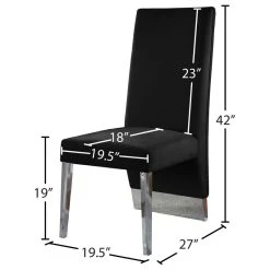 MOD The Cairo Dining Chair, Black And Chrome, Velvet, Set Of 2 -abbyson shop c2f12811027414db 0737 w800 h800 b1 p0