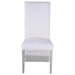 Meridian Furniture Porsha Dining Chair, Set Of 2, White Faux Leather, Chrome Legs -abbyson shop c3e10447027414a3 3371 w800 h800 b1 p0