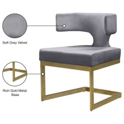 MOD The Eve Dining Chair, Gray And Gold, Velvet And Metal 16 MOD The Eve Dining Chair, Gray And Gold, Velvet And Metal -abbyson shop c401382e02741852 0738 w800 h800 b1 p0