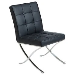 GDFStudio GDF Studio Pandora Modern Button Tufted Bonded Leather Dining Chairs, Set Of 2