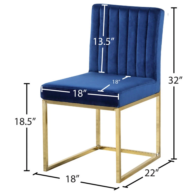 MOD The Dice Dining Chairs, Navy, Velvet, Gold Base, Set Of 2 9 MOD The Dice Dining Chairs, Navy, Velvet, Gold Base, Set Of 2 - Image 7