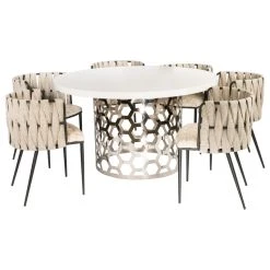 MOD The Eterno Dining Chair, Off White And Black, Fabric And Faux Leather -abbyson shop c7115e000197f953 8205 w800 h800 b1 p0