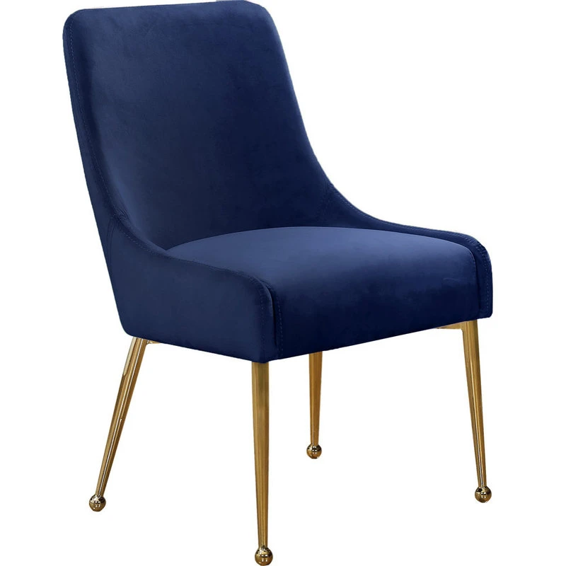 MOD The Cue Dining Chair, Navy And Gold, Velvet, Set Of 2 5 MOD The Cue Dining Chair, Navy And Gold, Velvet, Set Of 2 - Image 3
