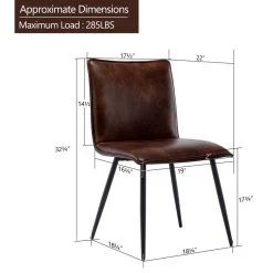 Duhome Elegant Lifestyle Set Of 4 Minimalist Faux Leather Side Chairs For Dining Room, Dark Brown -abbyson shop c8a1b761004717a0 5216 w800 h800 b1 p0
