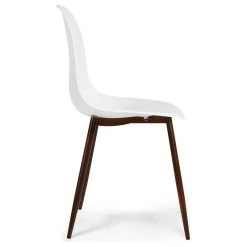 Edgemod Landon Sculpted Dining Chair, Set Of 4, White, Walnut -abbyson shop c8a1d9660b6bd977 7516 w800 h800 b1 p0