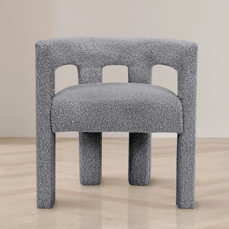MOD The Camille Dining Chair, Bouclé Fabric, Grey 6 MOD The Camille Dining Chair, Bouclé Fabric, Grey - Image 4
